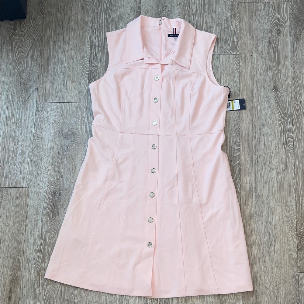 New Tommy Hilfiger Light Pink Button-Front Dress size 14 wedding business bridal